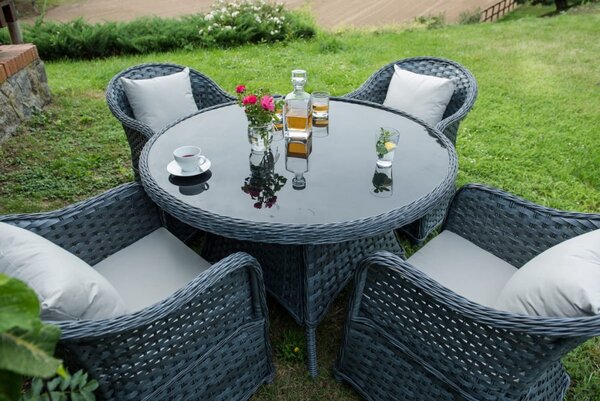 Bello Giardino jedálenský set na terasu Moderno tmavosivý