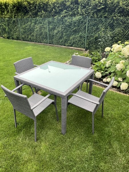Bello Giardino záhradný jedálenský set Eccellente sivý