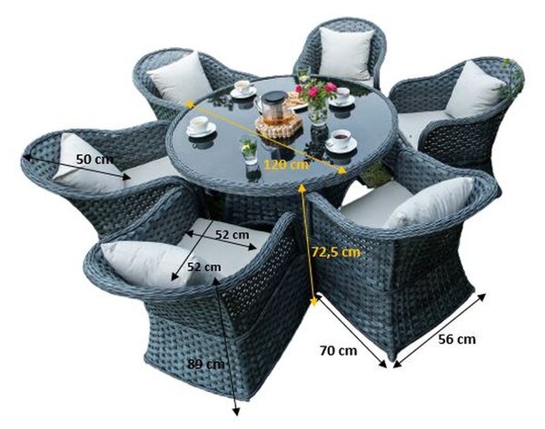 Bello Giardino záhradný set Moderno Grande tmavosivé