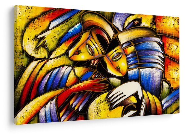 Obraz - Olejomaľba, milenci (90x60 cm)