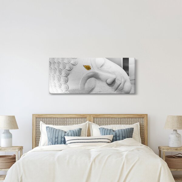Obraz - Biely Budha (120x50 cm)