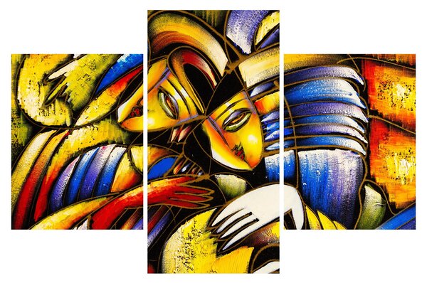 Obraz - Olejomaľba, milenci (90x60 cm)