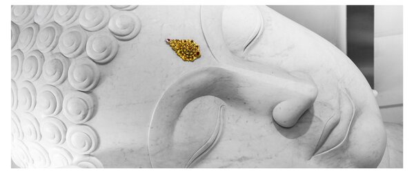 Obraz - Biely Budha (120x50 cm)