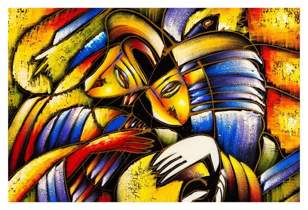Obraz - Olejomaľba, milenci (90x60 cm)
