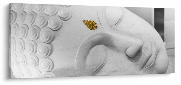 Obraz - Biely Budha (120x50 cm)