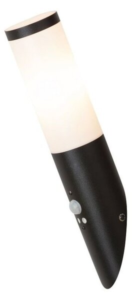 RABALUX 8146 Black torch exteriérové nástenné svietidlo so senzorom 1xE27 matná čierna