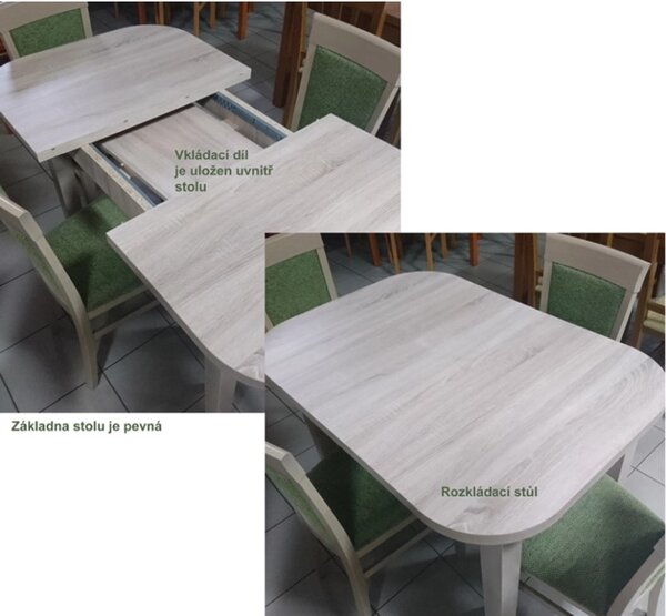 Stima rozkladací stôl Maxi Forte 160x85 + 2x35 cm, buk