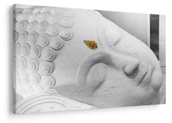 Obraz - Biely Budha (90x60 cm)