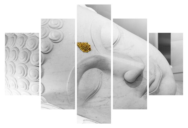 Obraz - Biely Budha (150x105 cm)