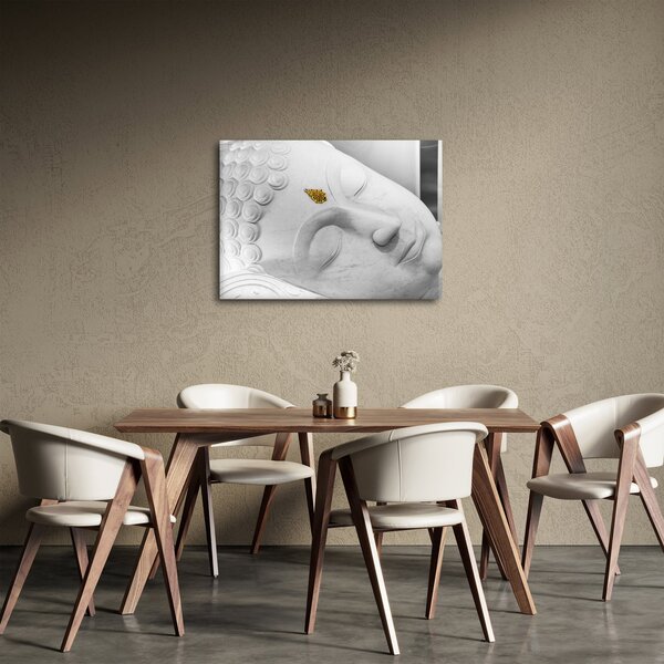 Obraz - Biely Budha (70x50 cm)