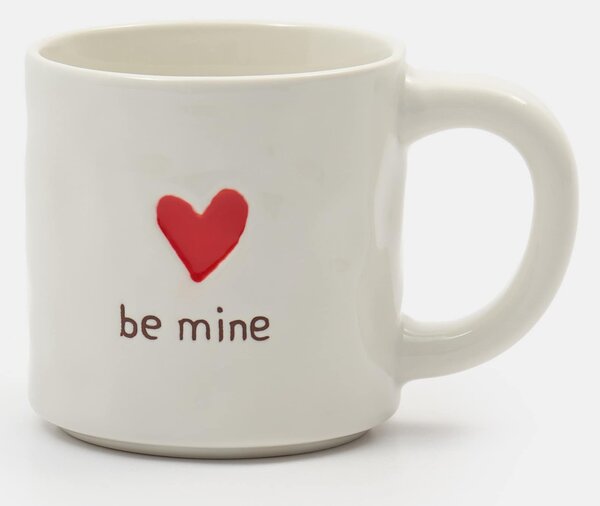 Sinsay - Hrnček s nápisom be mine a motívom srdca - biela