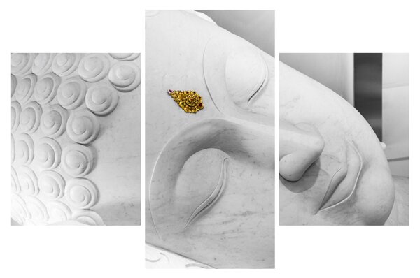 Obraz - Biely Budha (90x60 cm)