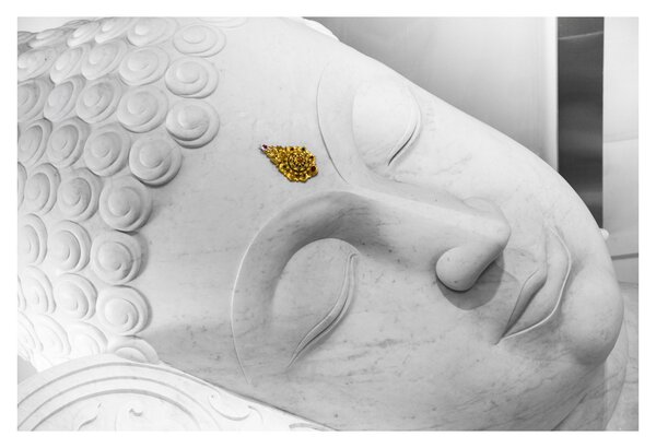 Obraz - Biely Budha (90x60 cm)
