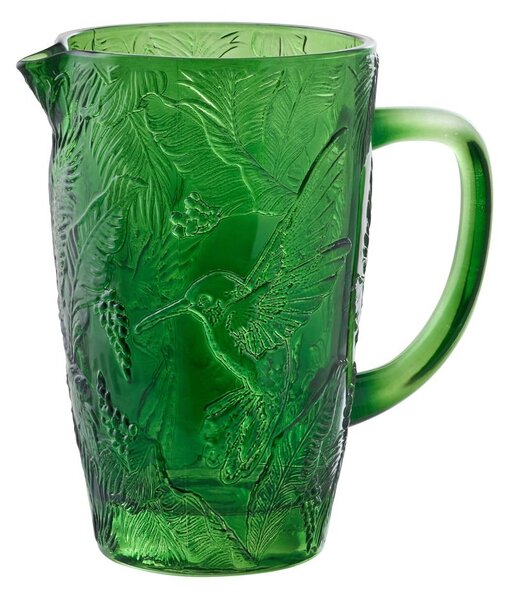 Zelený sklenený džbán s vrúbkami Saint-Émilion - 12*20 cm / 1000 ml - J-Line by Jolipa