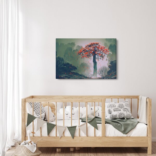 Obraz osamoteného červeného stromu (90x60 cm)
