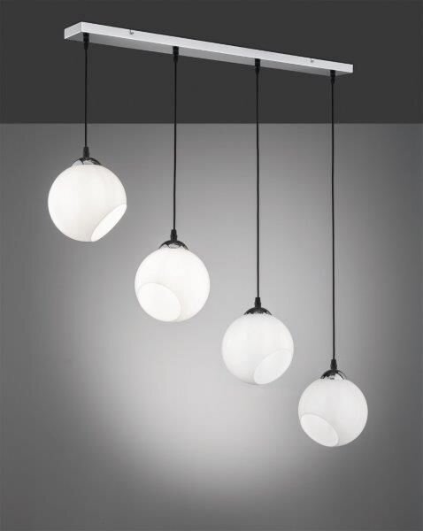 TRIO reality R30074001 Clooney Závesné svietidlo 900mm E27 4X42W Chrómová, biela