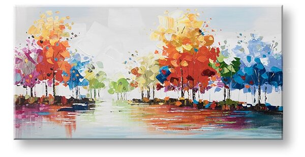 Maľovaný obraz na stenu STROMY 1 dielny YOBCWFTR026 - 140x70 cm