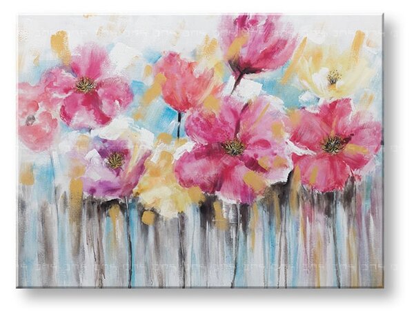 Maľovaný obraz na stenu KVETY 1 dielny YOBCWFFL041 - 120x90 cm
