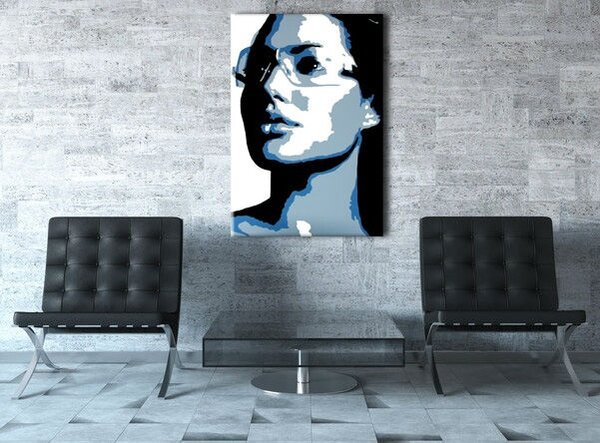 Ručne maľovaný POP Art obraz Angelina Jolie - 30x40 cm