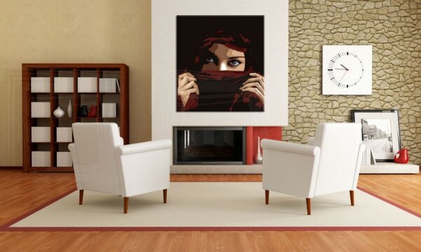 Ručne maľovaný POP Art obraz Aicha - 50x50 cm