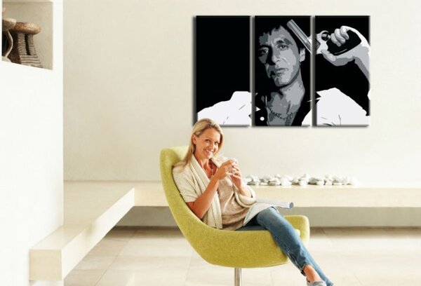Ručne maľovaný POP Art obraz AL PACINO 3 dielny al32