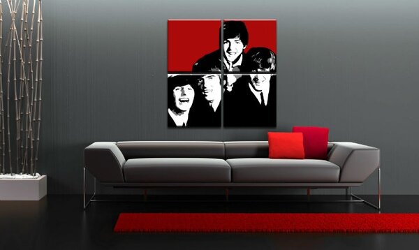Ručne maľovaný POP Art obraz BEATLES 4 dielny bea7