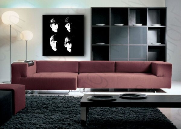 Ručne maľovaný POP Art obraz Beatles - 50x50 cm