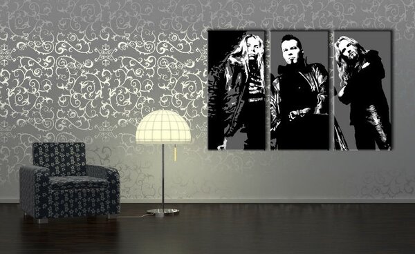 Ručne maľovaný POP Art obraz Apocalyptica 3 dielny apo
