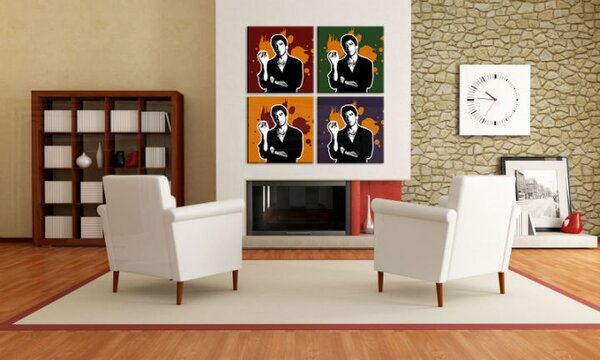 Ručne maľovaný POP Art obraz Scarface - AL PACINO 4 dielny al36