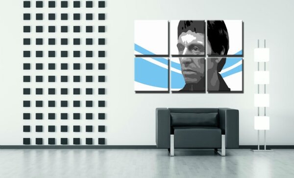 Ručne maľovaný POP Art obraz Scarface - AL PACINO 6 dielny al40
