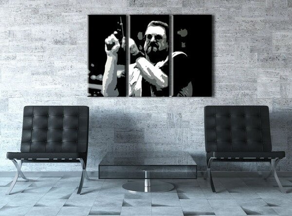 Ručne maľovaný POP Art obraz Big Lebowski 3 dielny bl