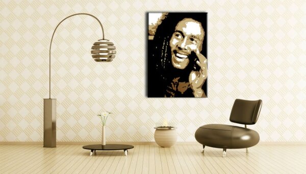 Ručne maľovaný POP Art obraz Bob Marley bm