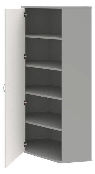 Office Pro rohová skriňa SRV 5 01 L 800x400x1920 mm biela