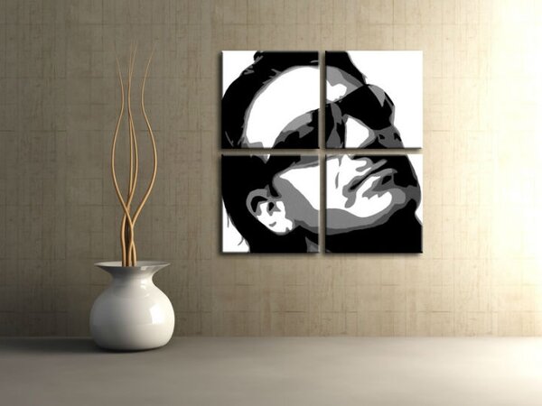 Ručne maľovaný POP Art obraz Bono-U2 - 60x60 cm