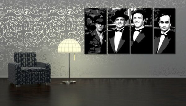 Ručne maľovaný POP Art obraz Corleone Family - 120x60 cm