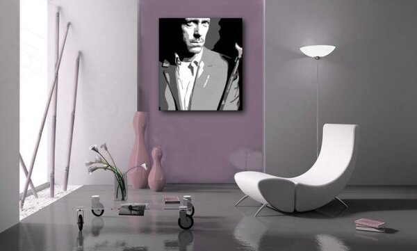 Ručne maľovaný POP Art obraz Dr. HOUSE - 70x80 cm