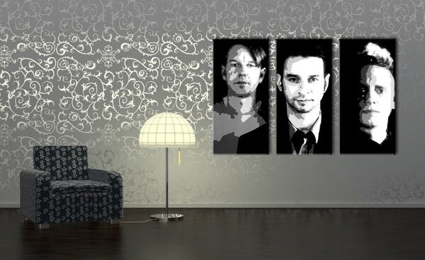 Ručne maľovaný POP Art obraz Depeche Mode 3 dielny 000 dep