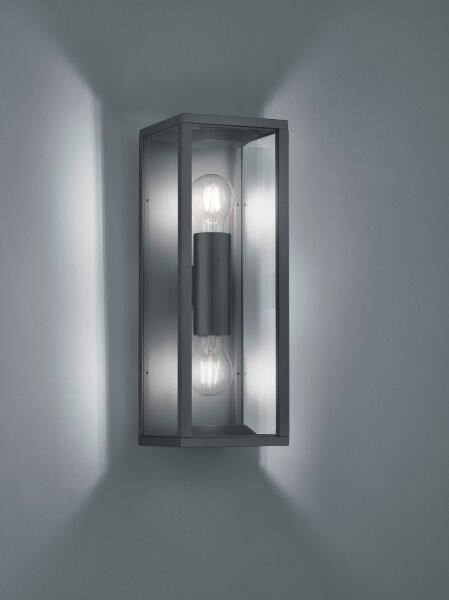 TRIO 201860242 GARONNE Nástenné svietidlo 140mm E27 2X40W IP44 Antracitová, transparentná