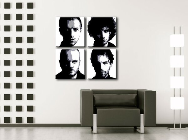 Ručne maľovaný POP Art obraz Coldplay - 60x60 cm