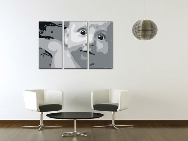 Ručne maľovaný POP Art obraz CHILD 3 dielny child