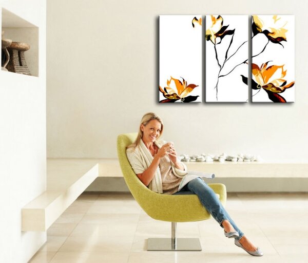 Ručne maľovaný POP Art obraz FLOWER - 60x40 cm