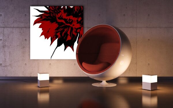 Ručne maľovaný POP Art obraz Flower - 50x50 cm