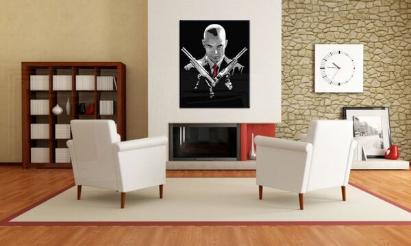 Ručne maľovaný POP Art obraz HITMAN hit