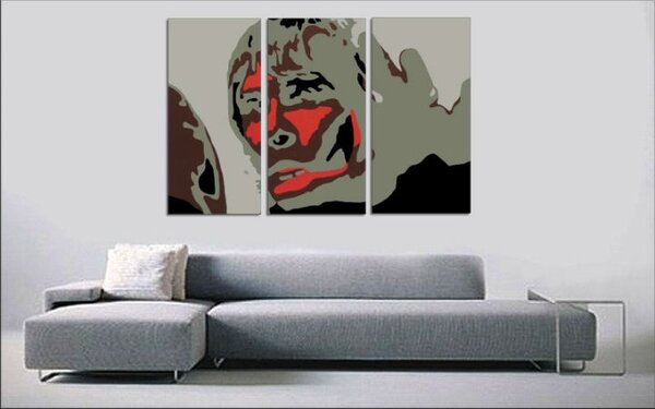 Ručne maľovaný POP Art obraz BROWN APE 3 dielny ibbrown