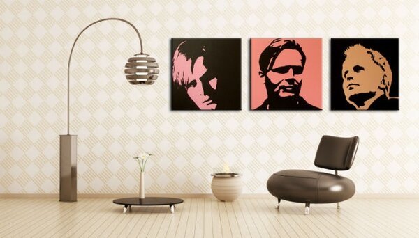 Ručne maľovaný POP Art obraz Herbert Grônemeyer 3 dielny hg