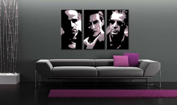 Ručne maľovaný POP Art obraz GODFATHER 3 dielny god3