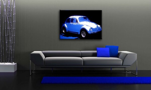 Ručne maľovaný POP Art obraz Volkswagen Beetle - 80x60 cm