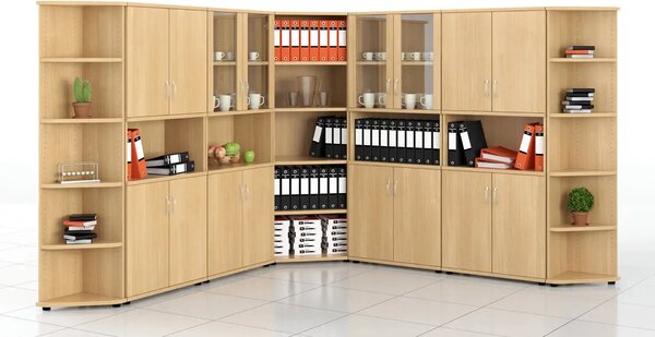 Office Pro rohová skriňa SR 3 sivá