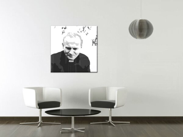 Ručne maľovaný POP Art obraz JÁN PAVOL II. jp