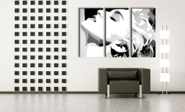 Ručne maľovaný POP Art obraz MADONNA 3 dielny ma5